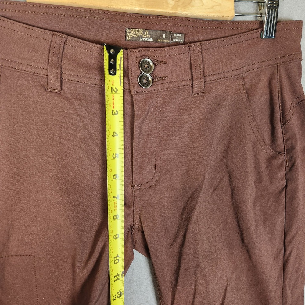 Prana Halle Pants Women's 8 Short Brown Hiking Outdoor Roll-up Straight Leg - Picture 4 of 8